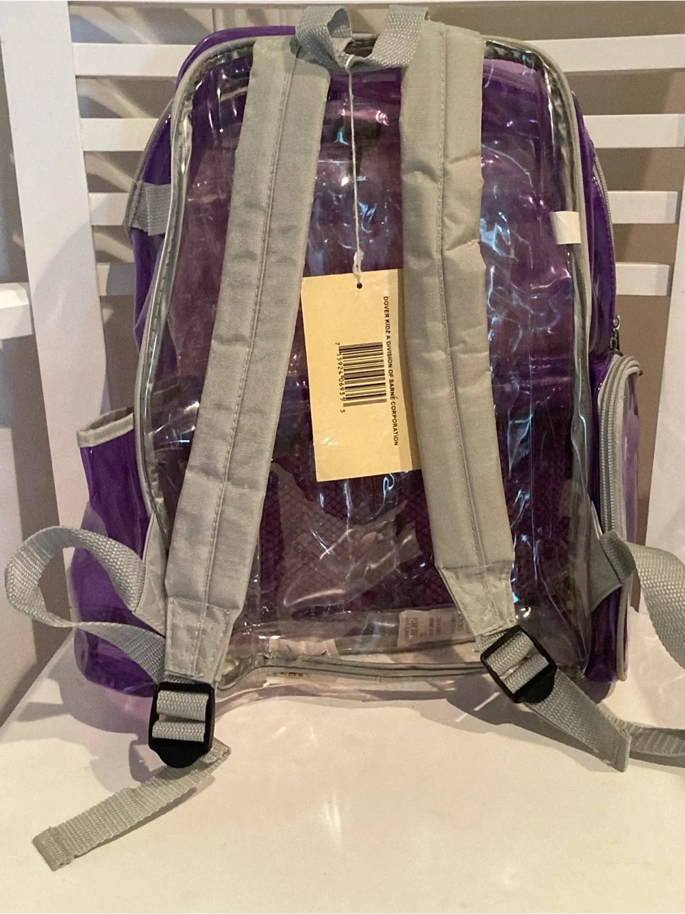 Vintage Purple Vinyl Transparent Backpack
